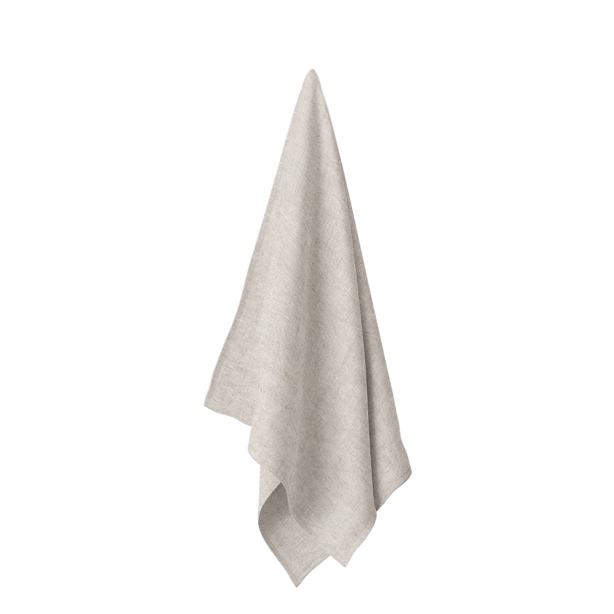 beige linnen theedoek gemaakt van off white en naturel gemêleerd gewassen linnen.