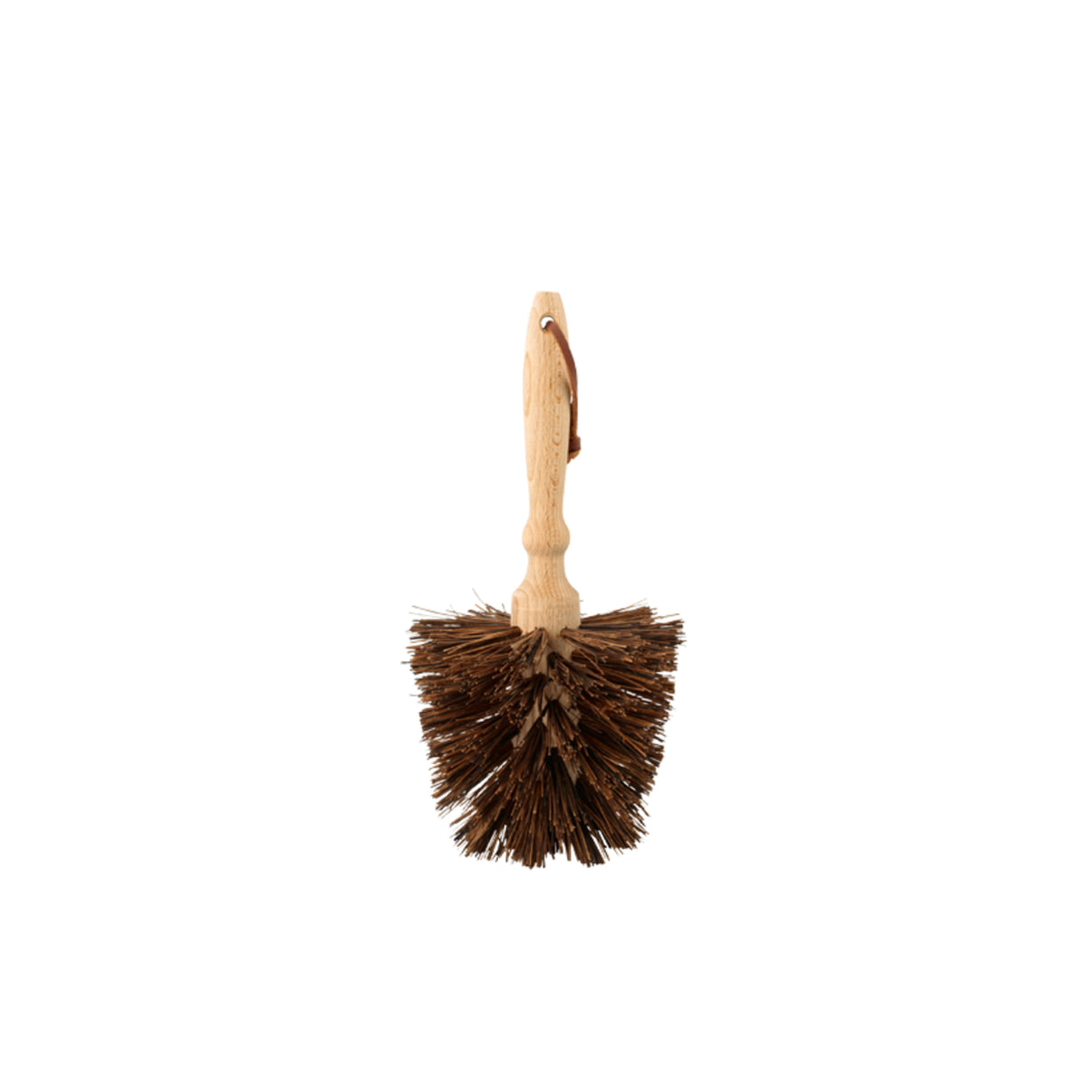 Speciale borstel om bloempotten schoon te maken. Gemaakt van hout en harde, stugge vezels.