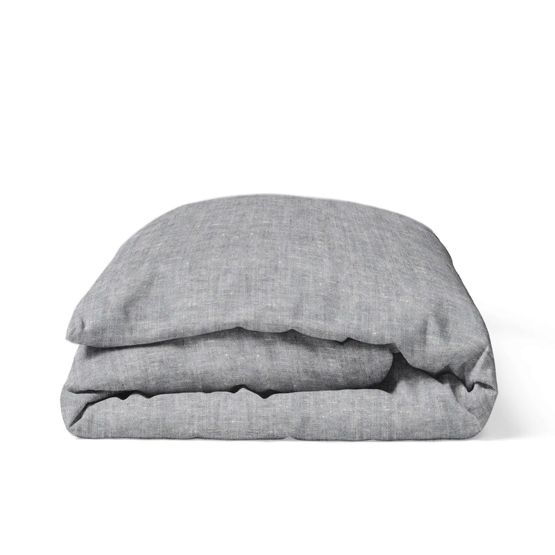 100% linnen dekbedovertrek in grijs gemeleerde kleur.