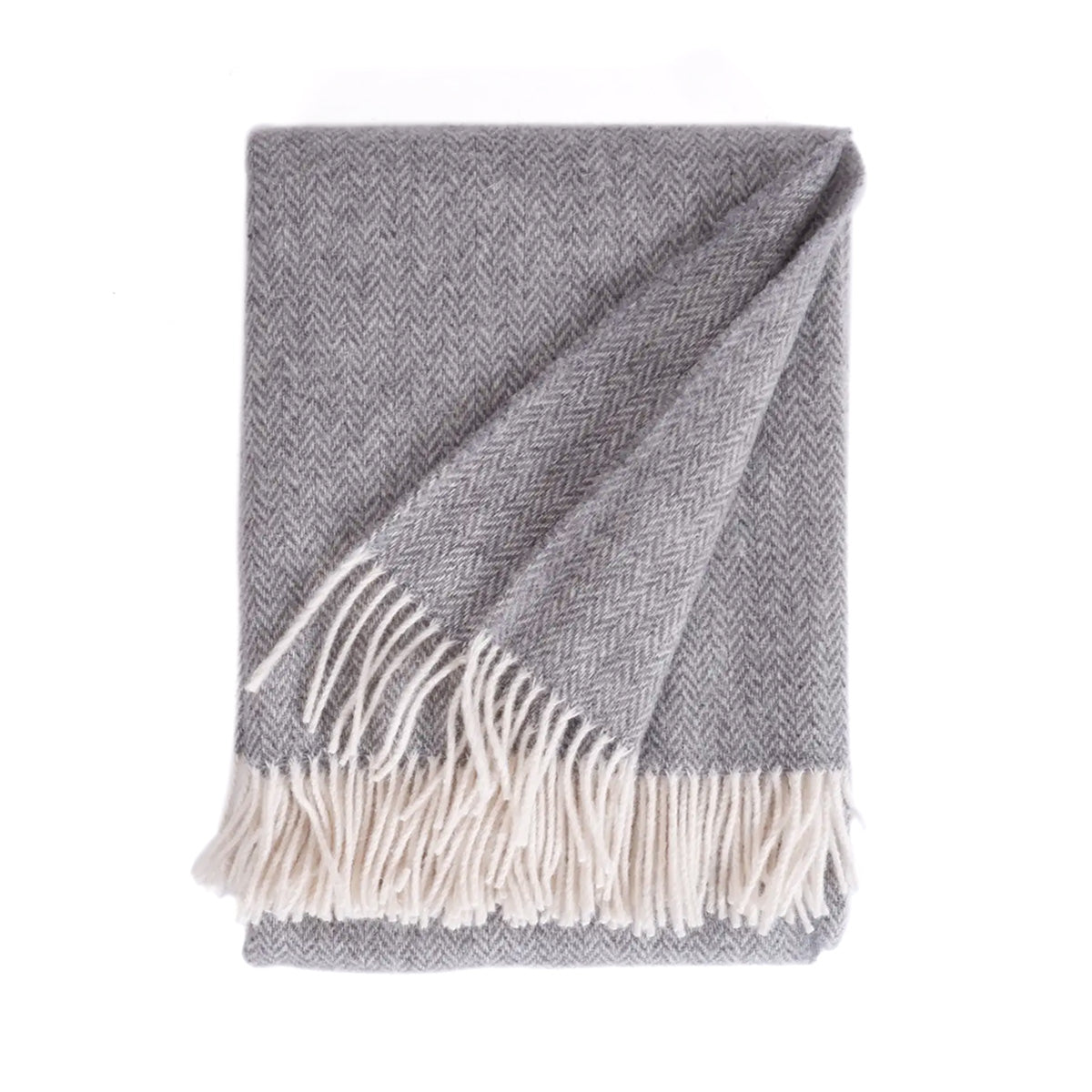 Wollen Plaid - Donkergrijs/Beige - Visgraatpatroon - 100% Pure Wol - Tweedmill - 183x150cm Wollen Plaid - Donkergrijs/Beige - Visgraatpatroon - 100% Pure Wol - Tweedmill - 183x150cm