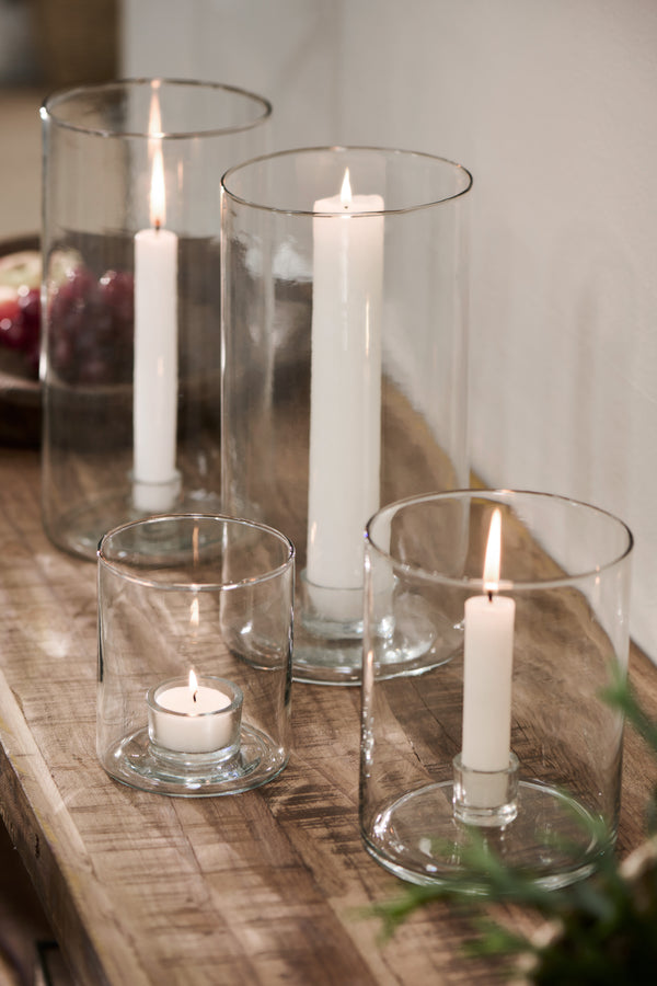 windlicht GLASS waxinelicht hoog