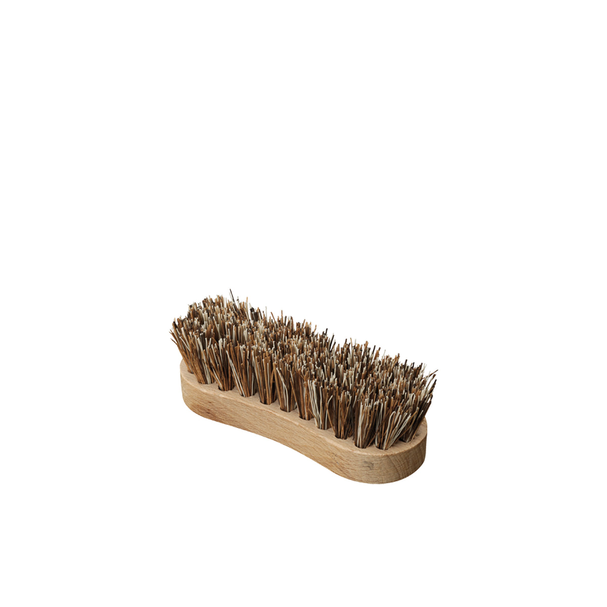 Handborstel gemaakt van beukenhout en plantaardige vezels.